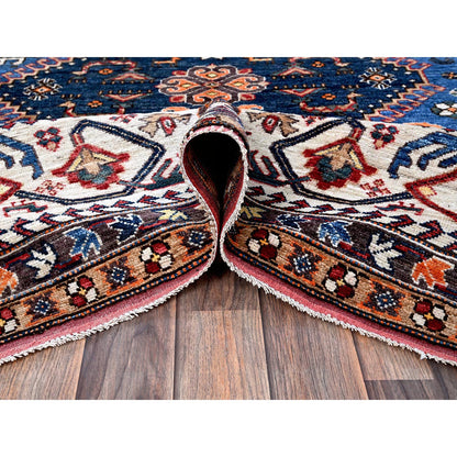 Kazak Wool Hand Knotted Rug Blue 9.3x11.7 -O0568