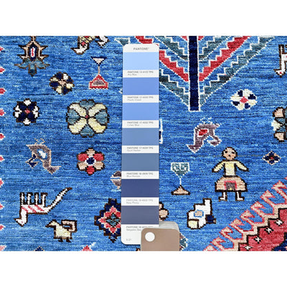 Kazak Wool Hand Knotted Rug Blue 9.3x11.7 -O0568