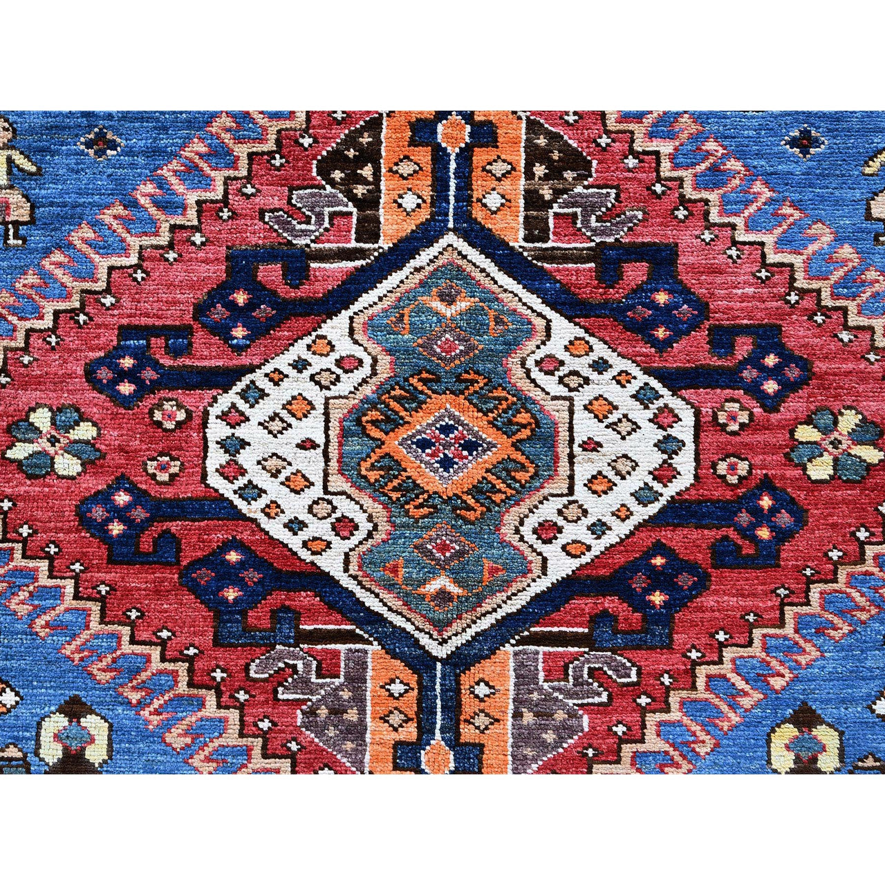 Kazak Wool Hand Knotted Rug Blue 9.3x11.7 -O0568