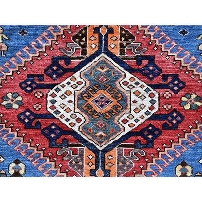 Kazak Wool Hand Knotted Rug Blue 9.3x11.7 -O0568