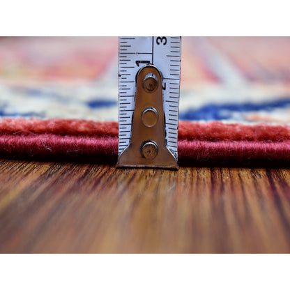 Tribal & Geometric Wool Hand Knotted Rug Red Navy Blue 2.8X9.7 -O056929