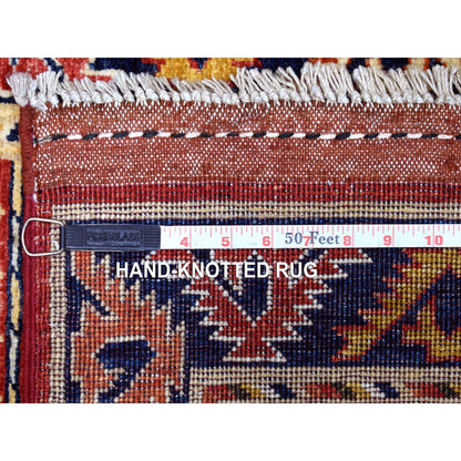 Tribal & Geometric Wool Hand Knotted Rug Red Navy Blue 2.8X9.7 -O056929