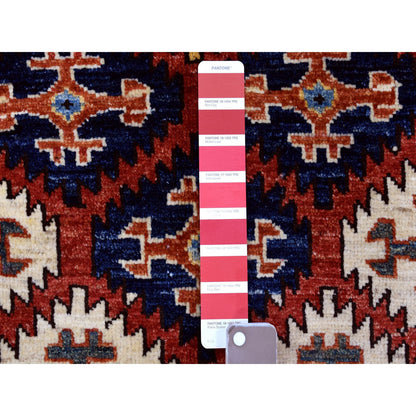 Tribal & Geometric Wool Hand Knotted Rug Red Red 4.0X6.0 -O056950