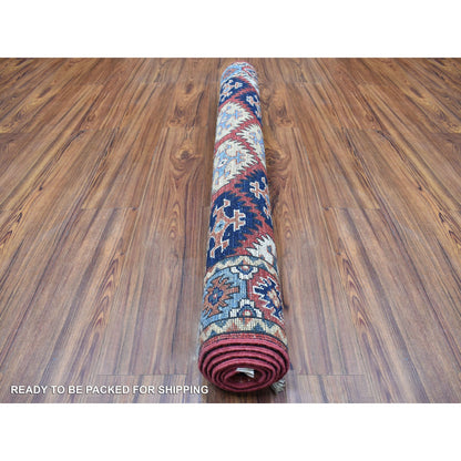 Tribal & Geometric Wool Hand Knotted Rug Red Red 4.0X6.0 -O056950