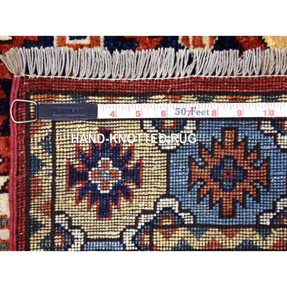 Tribal & Geometric Wool Hand Knotted Rug Red Red 4.0X6.0 -O056950