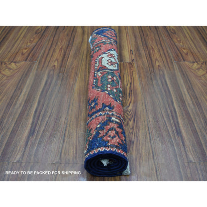 Tribal & Geometric Wool Hand Knotted Rug Red No Border 2.0X3.0 -O056961