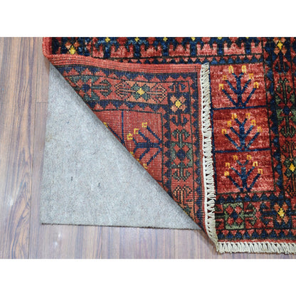 Tribal & Geometric Wool Hand Knotted Rug Red Red 2.0X2.10 -O056985