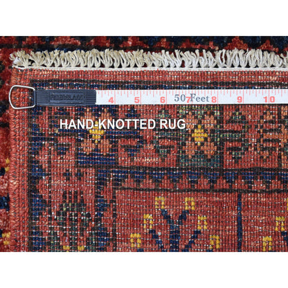 Tribal & Geometric Wool Hand Knotted Rug Red Red 2.0X2.10 -O056985