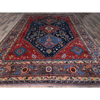 Kazak Wool Hand Knotted Rug Blue 9.3x11.0 -O0569