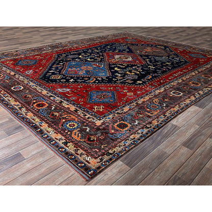 Kazak Wool Hand Knotted Rug Blue 9.3x11.0 -O0569