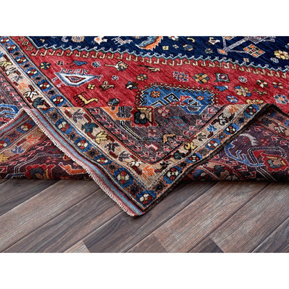 Kazak Wool Hand Knotted Rug Blue 9.3x11.0 -O0569