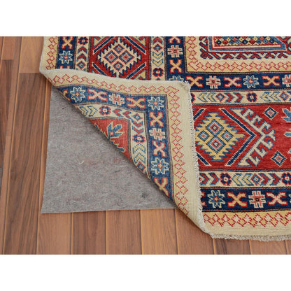 Kazak Wool Hand Knotted Rug Ivory Red 8.8X12.0 -O057055