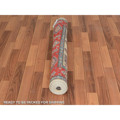 Kazak Wool Hand Knotted Rug Red 4.0x5.10 -O057067