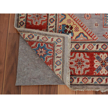 Kazak Wool Hand Knotted Rug Grey Red 3.10X6.0 -O057069