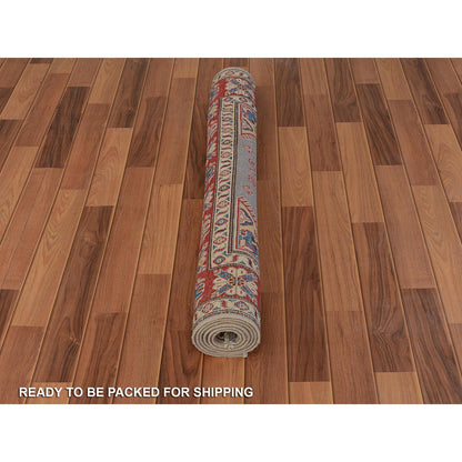 Kazak Wool Hand Knotted Rug Grey Red 3.10X6.0 -O057069