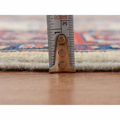 Kazak Wool Hand Knotted Rug Ivory Red 4.0X5.6 -O057079