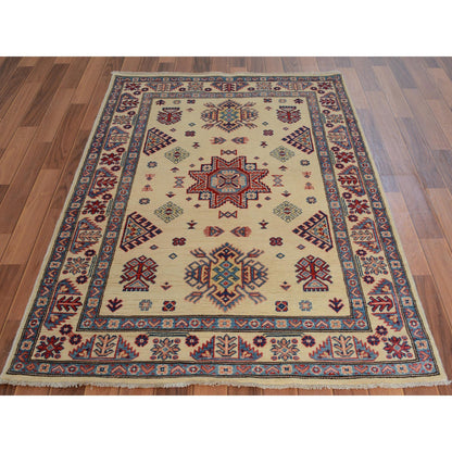 Kazak Wool Hand Knotted Rug Ivory Ivory 3.10X6.0 -O057081