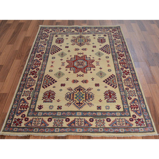 Kazak Wool Hand Knotted Rug Ivory Ivory 3.10X6.0 -O057081