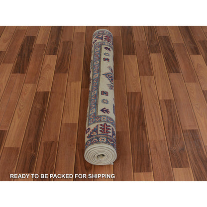 Kazak Wool Hand Knotted Rug Ivory Ivory 3.10X6.0 -O057081