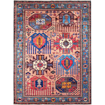 Kazak Wool Hand Knotted Rug Orange 5.10x7.8 -O0570