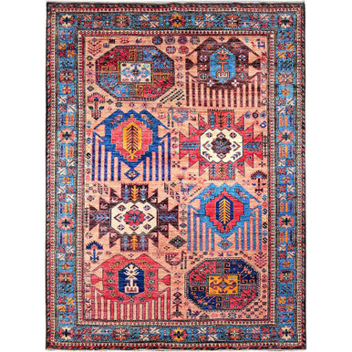 Kazak Wool Hand Knotted Rug Orange 5.10x7.8 -O0570
