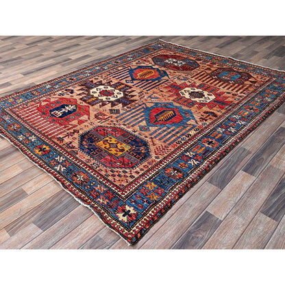 Kazak Wool Hand Knotted Rug Orange 5.10x7.8 -O0570