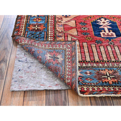 Kazak Wool Hand Knotted Rug Orange 5.10x7.8 -O0570