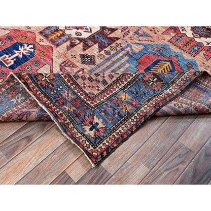 Kazak Wool Hand Knotted Rug Orange 5.10x7.8 -O0570