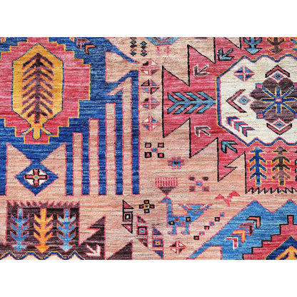 Kazak Wool Hand Knotted Rug Orange 5.10x7.8 -O0570