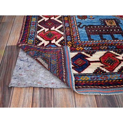 Kazak Wool Hand Knotted Rug Blue 5.11x8.1 -O0571