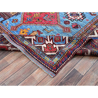 Kazak Wool Hand Knotted Rug Blue 5.11x8.1 -O0571