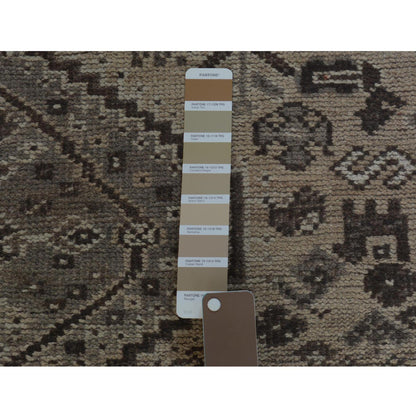 Overdyed & Vintage Worn Wool Hand Knotted Rug Beige Gray 4.10X7.10 -O057237