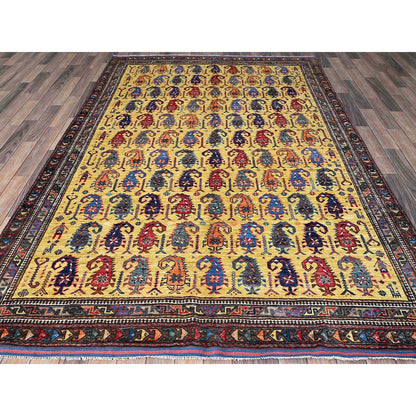 Kazak Wool Hand Knotted Rug Yellow 6.1x8.10 -O0574