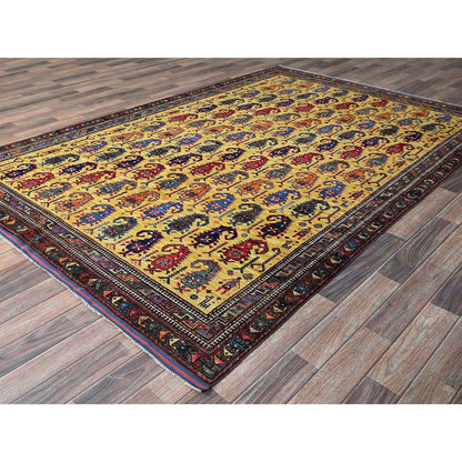 Kazak Wool Hand Knotted Rug Yellow 6.1x8.10 -O0574