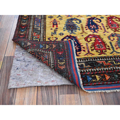 Kazak Wool Hand Knotted Rug Yellow 6.1x8.10 -O0574