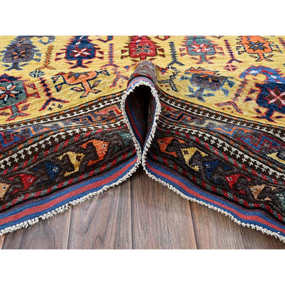 Kazak Wool Hand Knotted Rug Yellow 6.1x8.10 -O0574