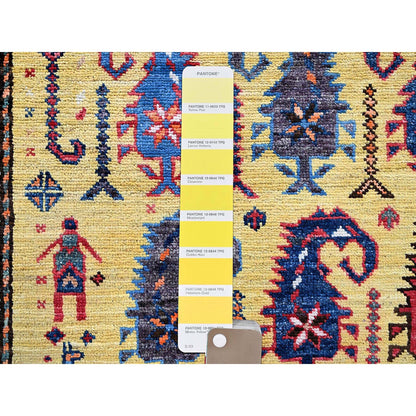 Kazak Wool Hand Knotted Rug Yellow 6.1x8.10 -O0574