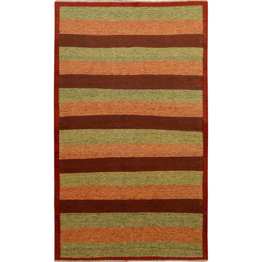 Flat Weave Wool Hand Woven Rug Red No Border  4.9X8.0 -O057500