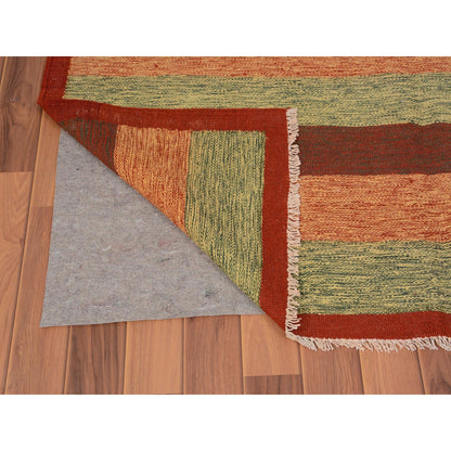 Flat Weave Wool Hand Woven Rug Red No Border  4.9X8.0 -O057500