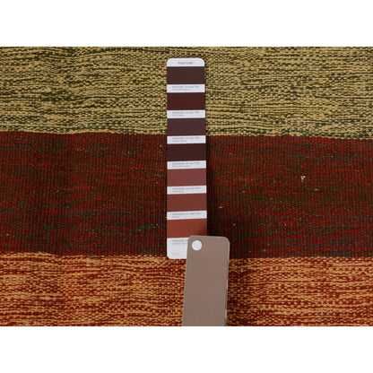 Flat Weave Wool Hand Woven Rug Red No Border  4.9X8.0 -O057500