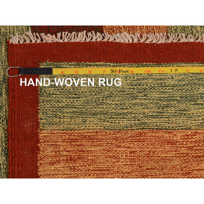 Flat Weave Wool Hand Woven Rug Red No Border  4.9X8.0 -O057500