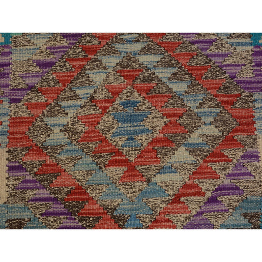 Flat Weave Wool Hand Woven Rug Brown No Border 2.7X4.1 -O057510