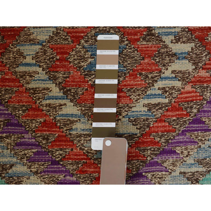 Flat Weave Wool Hand Woven Rug Brown No Border 2.7X4.1 -O057510
