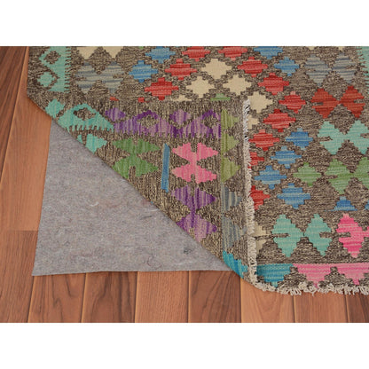 Flat Weave Wool Hand Woven Rug Red No Border 2.7X3.10 -O057517