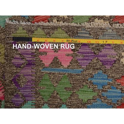 Flat Weave Wool Hand Woven Rug Red No Border 2.7X3.10 -O057517
