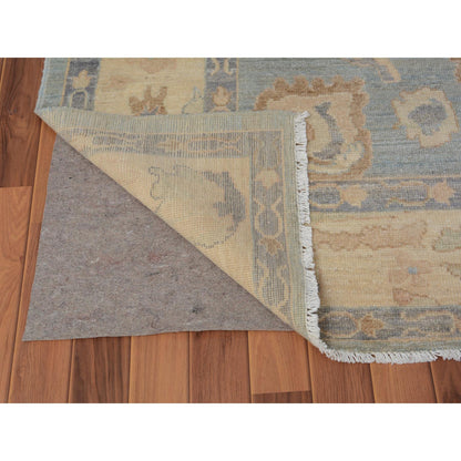 Oushak And Peshawar Wool Hand Knotted Rug Grey Ivory 6.2X8.10 -O057532