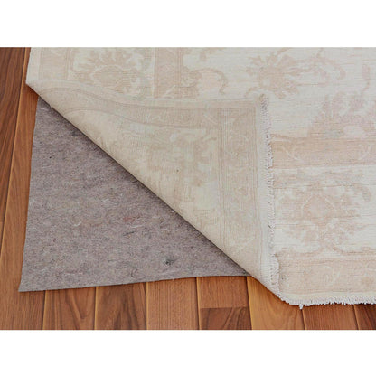 Oushak And Peshawar Wool Hand Knotted Rug Ivory No Border 8.0X9.6 -O057538