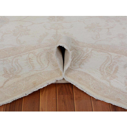 Oushak And Peshawar Wool Hand Knotted Rug Ivory No Border 8.0X9.6 -O057538