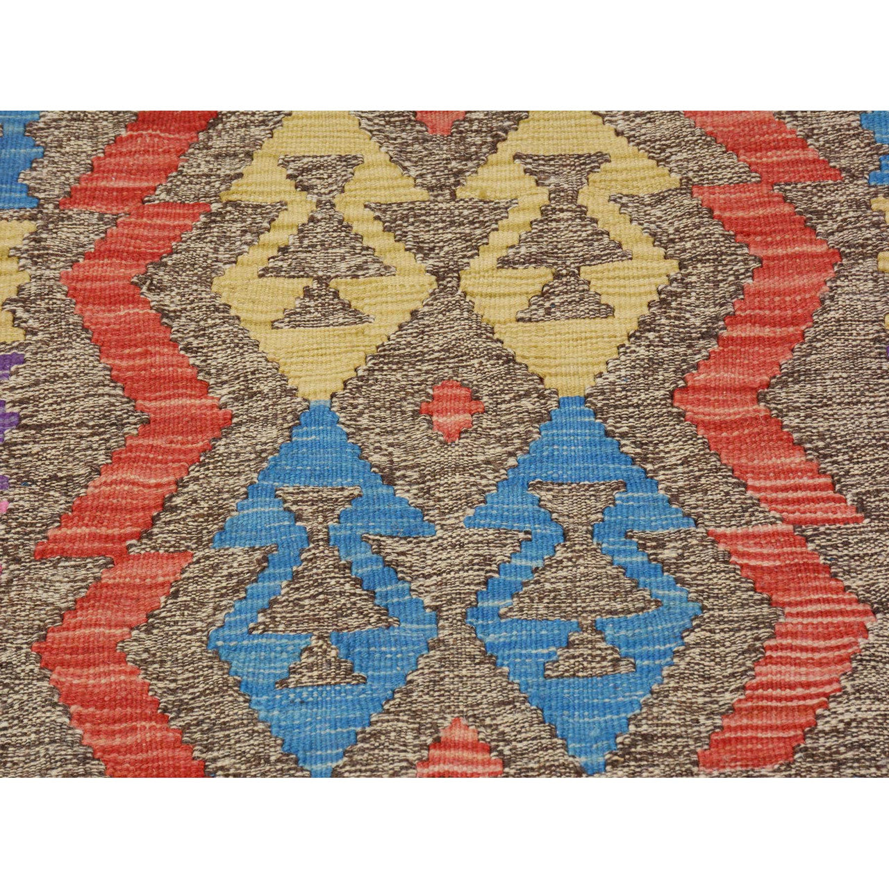 Flat Weave Wool Hand Woven Rug Grey No Border 2.8X3.8 -O057544