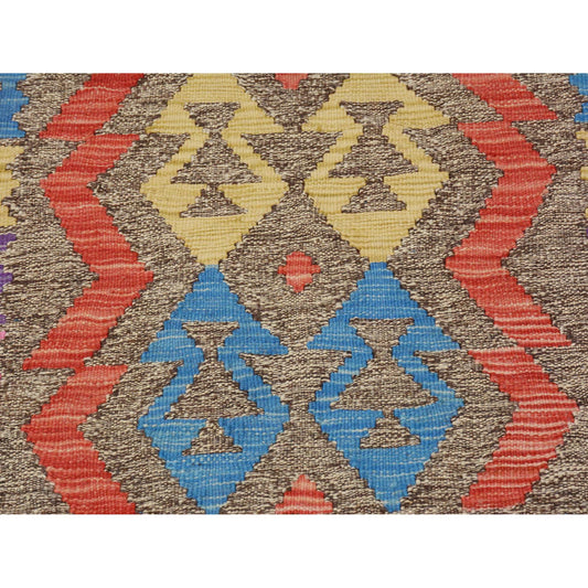 Flat Weave Wool Hand Woven Rug Grey No Border 2.8X3.8 -O057544